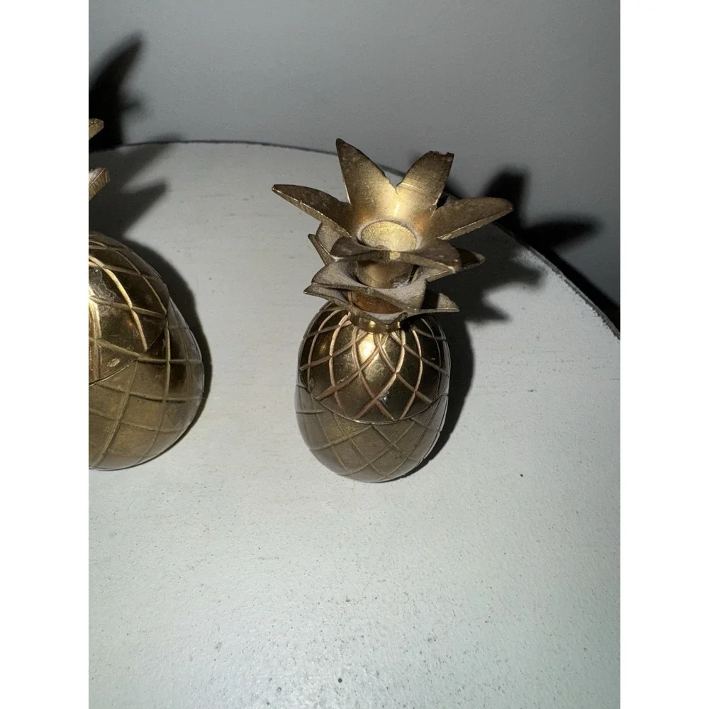 Vintage Brass Trinket Boxes Great Patina Set of 3